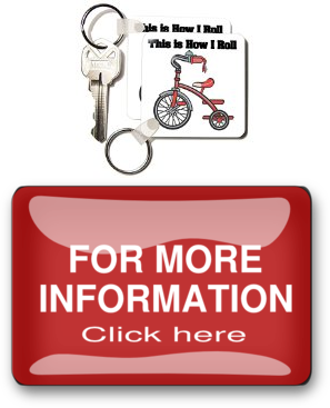 3dRose This Is How I Roll Trike Tricycle Design Key Chains, 2.25 x 4.5 inches, set of 2 kc_102625_1 The